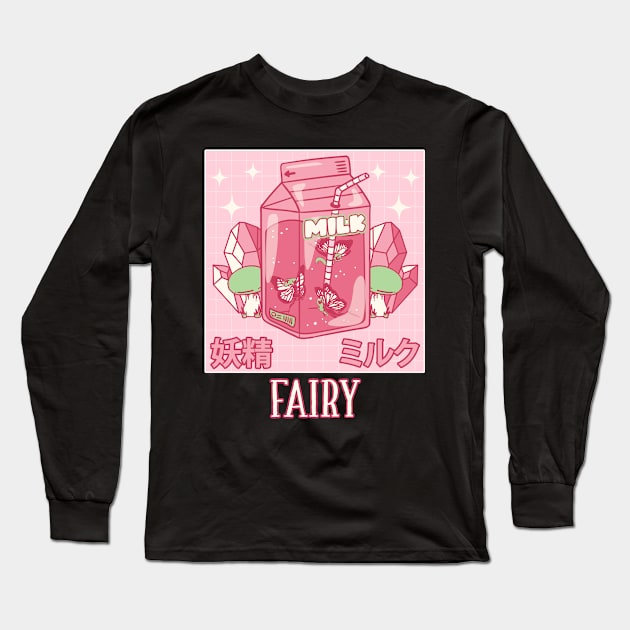 Fairycore Aesthetic Fairy Japanese Milk Carton Long Sleeve T-Shirt by Alex21